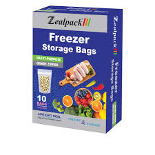 Zealpack Storage Freezer Stand Up Bag(L) 6.3 X 10.2" 10 Bags