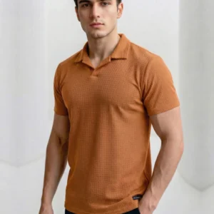 Wearium Waffle Knit Zipmlint Polo