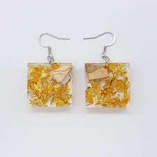 Resin Golden Ear Rings