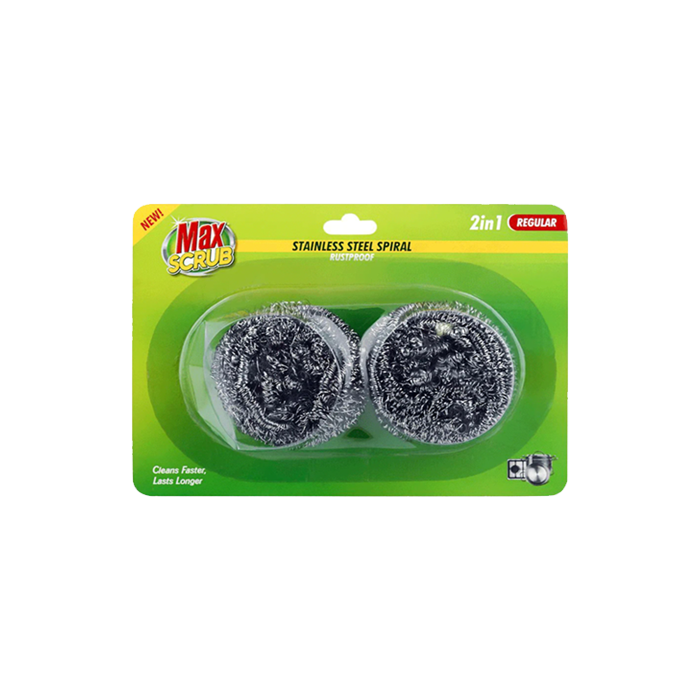 Max Scrub Stainless Steel Spiral 2In1 Regular