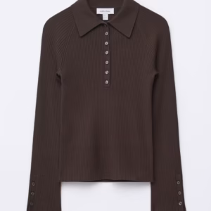 Wearium Rib Knit Polo Dark Brown