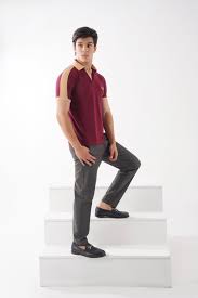 Wearium Rib Knit Maroon Polo
